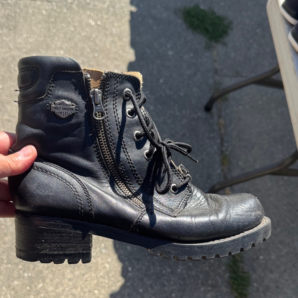 Harley-Davidson Black Leather Ankle Boots